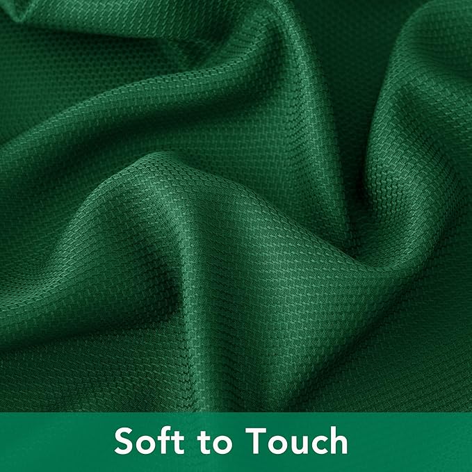 Biscaynebay Textured Fabric Christmas Rectangle Table Cloth 52x70 Inches, Hunter Green Water Resistant Spill Proof Tablecloths for Dining, Kitchen, Wedding and Parties, etc. Machine Washable