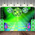 Dance Party Backdrop Retro 80s 90s Theme Stage Dance Ball Music Birthday Party Decoration DJ Photography Background 12 x 10 ft for Baby Shower Picture Photo Shoot Polyester Fabric,Purple