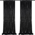 Black Sequin Backdrop 2 Panels 2FTx8FT Halloween Backdrop Curtains Party Decorations Birthday Wedding Photo Backdrop