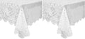 Juvale Lace Tablecloth - 60 x 97-Inch White Rectangular Table Cloth - Vintage Floral Scalloped Edge Elegant Dainty Tea Party Tablecloth & Wedding Reception Decor (Pack of 2)