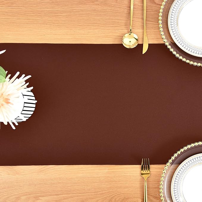 Farmhouse Chocolate Table Runner Dining Table Runners 60 Inches Long Coffee Table Runner for Dresser Living Room Bedroom Holiday Party Banquet 12X60 Inch
