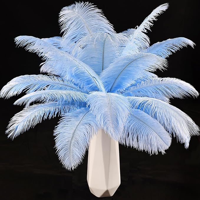 THARAHT Light Purple Ostrich Feathers 24pcs Natural Bulk 8-10Inch 20cm-25cm for Crafts Wedding Party Centerpieces Easter Gatsbi and Home Decoration Feathers