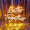 Better Together Neon Sign Better Together Wall Decor, Wedding Neon Sign Light up Wedding Sign for Wedding Banquet Couple Party Bedroom Bar Decoration, 11.7"" x 15.7""
