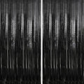 Crosize 8 Pack 3.3 x 9.9 ft Black Foil Fringe Curtains Party Decorations, Black Tinsel Curtain Backdrop for Parties, Door Streamers, Glitter Streamer Backdrop for Birthday Decoration