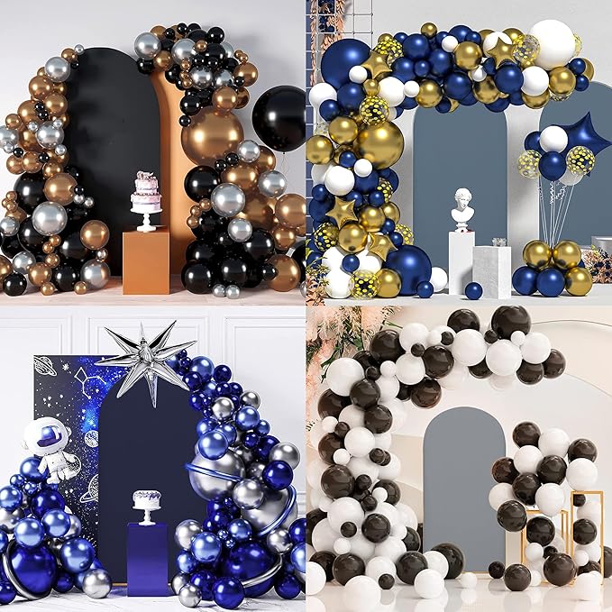 7.2FT Wedding Arch Covers Arch Backdrop Cover Arch Stand Covers Set Arch Cover Spandex Fabric Stretchy Backdrop for Wedding Birthday Party Decoration Baby Shower (Black, Cover Only)