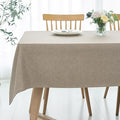 maxmill Rectangle Linen Texture Tablecloth Stain Proof Waterproof Wrinkle Free Washable Dining Table Cloth Wipeable Fabric Table Cover for Dining Room Farmhouse Tablecloths, 60 x 120 Inch, Mocha