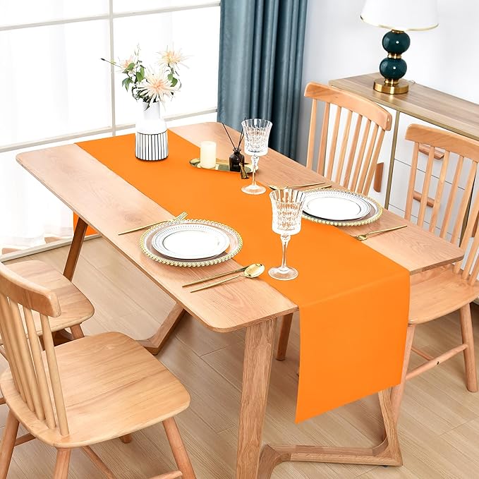 Farmhouse Orange Table Runner Dining Table Runners 60 Inches Long Coffee Table Runner for Dresser Living Room Bedroom Holiday Party Banquet 12X60 Inch
