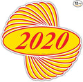 EZ-Line Oval Model Windshield Year Stickers for Car Windows Red and Yellow Large Vinyl Dealership Supplies 1 Dozen Pro Pack (2020)