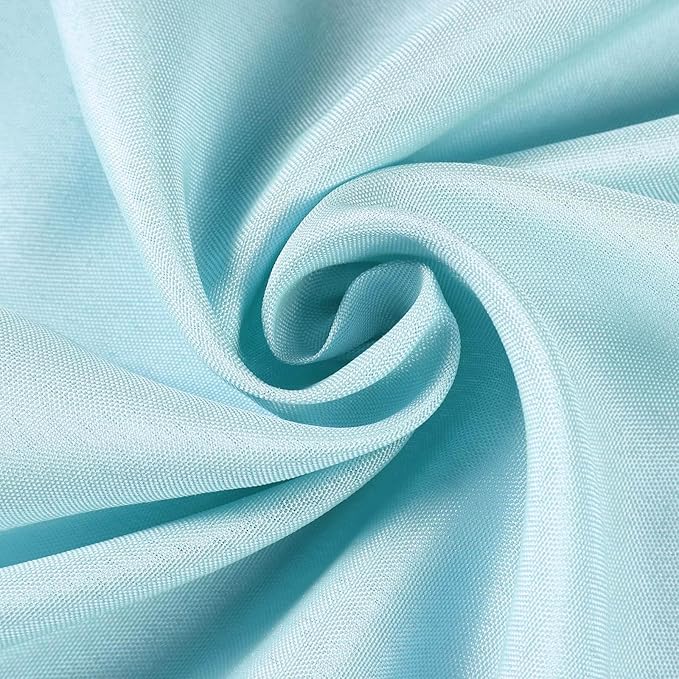 Efavormart Round Tablecloth, 120 Inch Stain & Wrinkle Resistant Washable Table Cloth, Decorative Polyester Fabric Table Cover for Banquet, Wedding, Dining - Light Blue