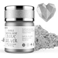 Nomeca Edible Luster Dust, 8 Grams Food Grade Shimmer Gold Cake Dust Metallic Food Coloring Powder for Cake Decorating, Baking, Fondant, Gumpaste, Chocolate, Candy, Drinks, Cookies - Dark Silver