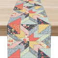 Boho Patchwork Table Runner, Vintage Farmhouse Colorful Wildflowers Bohemian Paisley Flower Table Center Decor for Home Kitchen Dining Patio Holiday Party Indoor Table Decorations, 13"x90" Inch