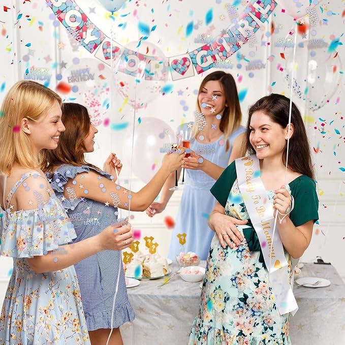Birthday Confetti for Table, Glitter Birthday Confetti Metallic Foil Sprinkles Table Scatter for Kid Adult Party Baby Shower Decorations DIY Craft Festive Tables Decoration