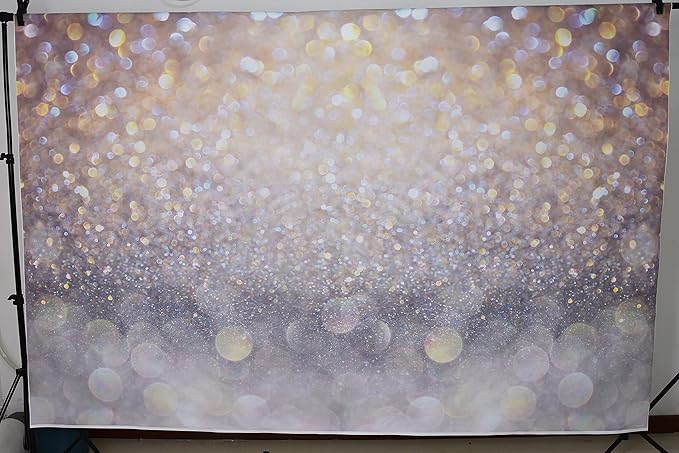 Bokeh Photography Backdrop Blue Grey Spots Sparkle (No Real Glitter) Background Weeding Baby Shower Birthdat Newborn Baby Portrait Photo Studio Props (8x6ft(96x72 inch))