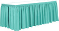 Ultimate Textile Pleat Polyester Fabric Table Skirt - Machine Washable Flame Resistant with Clips for Events, Weddings & Trade Shows, Cut & Sewn in Paterson, NJ - Caribbean, 7' Shirred Pleat