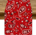 Paisley Table Runner, Boho Vintage Western Red Paisley Flower Print Table Runner for Kitchen Dining Table Wedding Holiday Party Decor, 13x90inch