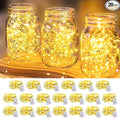 20 Pack LED Fairy Lights Battery Operated,3 Features Blinking Slowly Blinking & just on 7FT 20 LED Waterproof Mini Twinkle String Lights for Wedding Mason Jars Party Christmas Decorations(Warm White)
