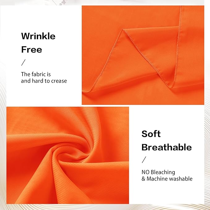 VOK Orange Wedding Arch Draping Fabric Chiffon Fabric, 29in x 18Ft Sheer Chiffon Outdoor Curtain for Wedding Ceremony Birthday Party Decoration (Orange,1 Panel)