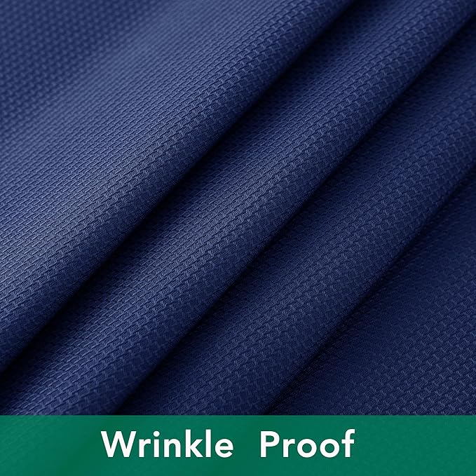 Biscaynebay Textured Fabric Tablecloths 70x120 Inches Rectangular, Navy Water Resistant Tablecloths for Dining, Kitchen, Wedding and Parties etc. Machine Washable