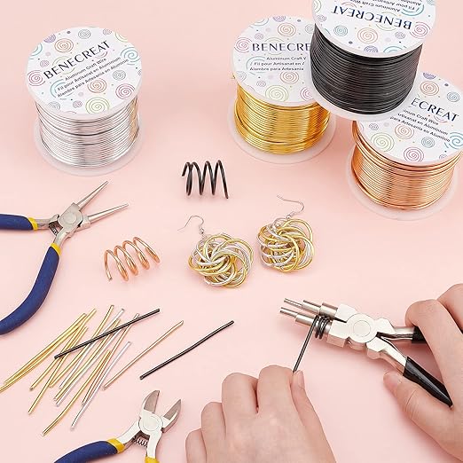BENECREAT 12 Gauge 100FT Aluminum Wire Anodized Jewelry Craft Making Wire Beading Floral Aluminum Craft Material for Jewelry Craft Sculpture, Plant Gardening, Skeleton Making, Copper Tone