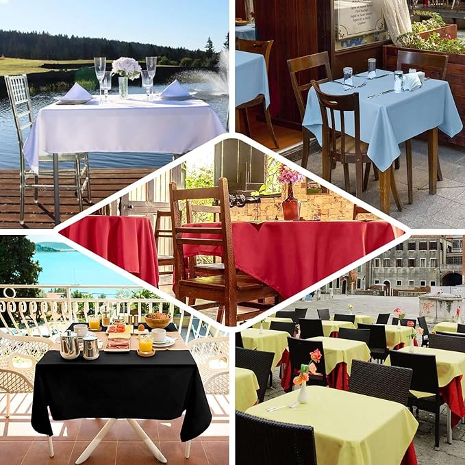 Efavormart 54x54 Light Blue Wholesale Linens Seamless Polyester Square Linen Tablecloth for Wedding Banquet Party Restaurant
