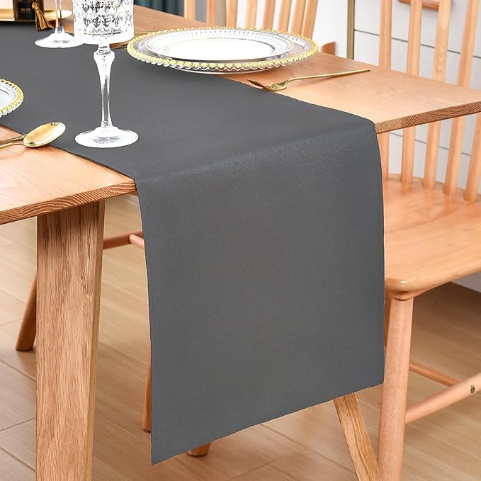 Farmhouse Grey Table Runner Dining Table Runners 72 Inches Long Coffee Table Runner for Dresser Living Room Bedroom Holiday Party Banquet 12X72 Inch