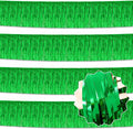 4 Pack 10 Ft Green Foil Fringe Garland Metallic Streamers Tinsel Banner Wall Hanging Garland Backdrop for Parade Floats, Halloween, Christmas, Thanksgiving, New Year Party Decorations