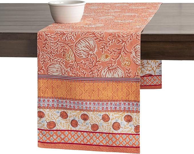 Maison d' Hermine Table Runner 100% Cotton Double Layer Table Runners 72 inches Long for Thanksgiving Christmas Decorations Home Kitchen Dining Party Wedding (Harvest Festival, 14.5" x 72")