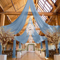 6 Panels Dusty Blue Ceiling Drapes for Wedding, 5ftx20ft Ceiling Drapes Cheesecloth Sheer Fabric Curtain Wedding Arch Draping Fabric Romantic Ceilings Decorations for Weddings Party Ceremony Stage