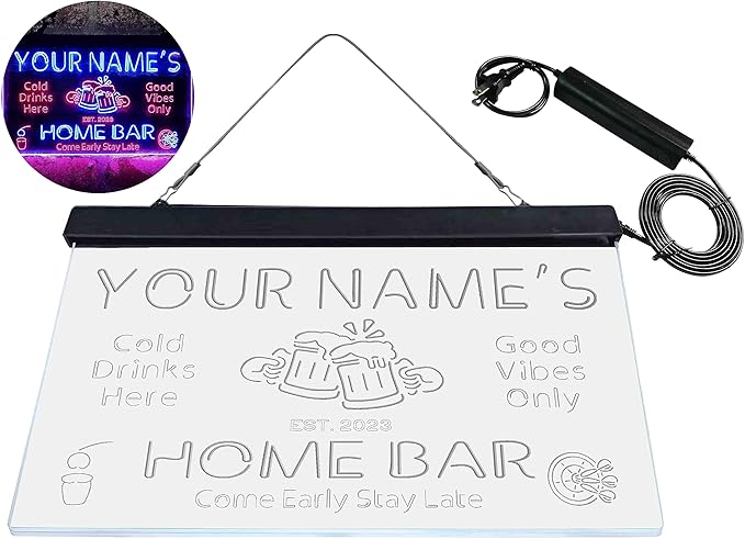 ADVPRO Personalized Your Name Custom Home Bar Beer Established Year Dual Color LED Neon Sign Red & Blue 16 x 12 Inches st6s43-p1-tm-rb