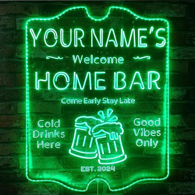 ADVPRO Personalized Your Name Home Bar RGB Dynamic Glam LED Sign - Cut-to-Edge Shape - Smart 3D Decoration - Multicolor Signage st06s43-fnd-p11-tm-c