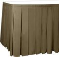 Ultimate Textile Pleat Polyester Fabric Table Skirt - Machine Washable Flame Resistant with Clips for Events, Weddings & Trade Shows, Cut & Sewn in Paterson, NJ - Cafe, 17' Box Pleat