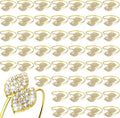 Hotop 12 Piece Napkin Rings Gold Table Decorations, Elegant Bling Leaves Napkin Rings, Rhinestone Guest Towels Buckle for Wedding Gold Party, Thanksgiving Christmas Dinner Banquet Table Decoration