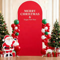 6FT Red Arch Cover - Polyester Fitted Wedding Arch Stand Covers Round Top Chiara Arch Backdrop Cover for Birthday Party Banquet Photo Background Decoration