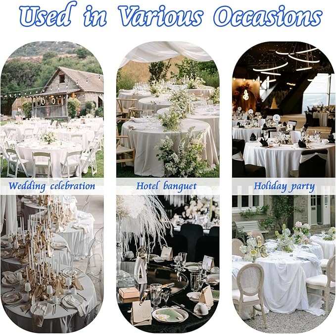 KKJIAF 1 Pack 108 Inch Round Table Cloth, Black Overlay Round Satin Table Cover, Silky Satin Dining Tablecloths for Wedding Buffet Parties Banquet Decoration