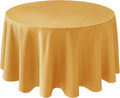 Biscaynebay Fall Tablecloth Textured Fabric Round Tablecloths 70", Fall Gold Thanksgiving Autumn Harvest Water Resistant Fabric Tablecloths for Kitchen, Dining, Wedding, Parties Machine Washable