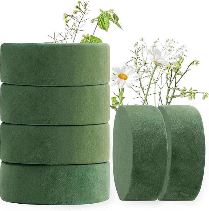 Max Shape Round Floral Foam Blocks, 4.72'' Dry Floral Foam for Artificial Flowers.Craft Project,Wedding Aisle Flowers,Arty Decoration