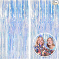 2 Pack Foil Curtain Backdrop Iridescent Metallic Tinsel Foil Fringe Curtains Photo Booth Props for Birthday Wedding Engagement Baby Shower Bachelorette Christmas Holiday Celebration Party Decorations