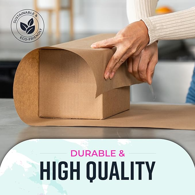 Bryco Goods 18" x 1200" Brown Kraft Packing Paper - USA Made - Versatile for Different Arts and Crafts Projects - Pin Up Your Work Or School Notes - Create Vision Board for Your Bedroom