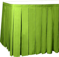 Ultimate Textile Pleat Polyester Fabric Table Skirt - Machine Washable Flame Resistant with Clips for Events, Weddings & Trade Shows, Cut & Sewn in Paterson, NJ - Lime, 21' Box Pleat
