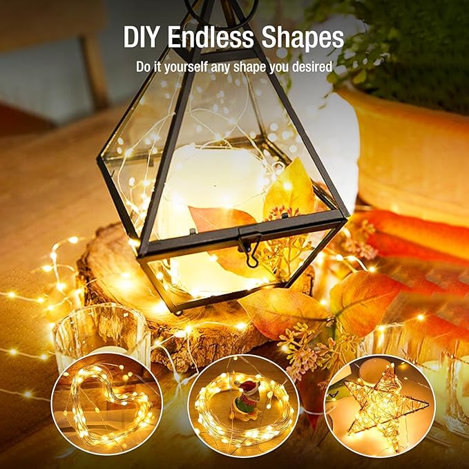 50 Pack Fairy Lights Battery Operated - 7ft 20 Led Twinkle Lights 3 Modes, Bulk Mini String Lights Waterproof for Mason Jars Vases DIY Party Wedding Decoration Christmas -Warm White