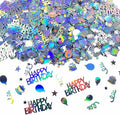 Iridescent Happy Birthday Confetti, Birthday Party Confetti Metallic Foil Sprinkles Confetti Decorations for Kids Adult Party Baby Shower Decor, DIY Arts and Crafting