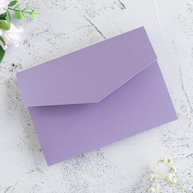 20 PCS Lilac Tri-fold Laser Cut Wedding Invitation Pockets for 5x7 Wedding Cards Bridal Shower Engagement Quinceanera Invitation