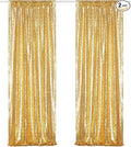 Poise3EHome Gold Sequin Backdrop Curtains, 2 Panels Gold Sequin Backdrop, 2FTx8FT Sequin Curtains for Party Wedding Sequence Backdrop