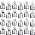 24 Pcs Halloween Disco Ghosts Decor Halloween Ornament Silver Mirror Disco Skeleton Tabletop Centerpiece for Holiday Cosplay Home Props Gift Party Decorations (Sliver)
