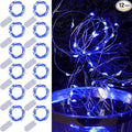 WATERGLIDE 12 Pack Fairy Lights Battery Operated (Included), 7 ft 20 LED Mini String Lights, Waterproof Silver Wire Firefly Starry Light for DIY Wedding Christmas Party Mason Jars Decor, Blue