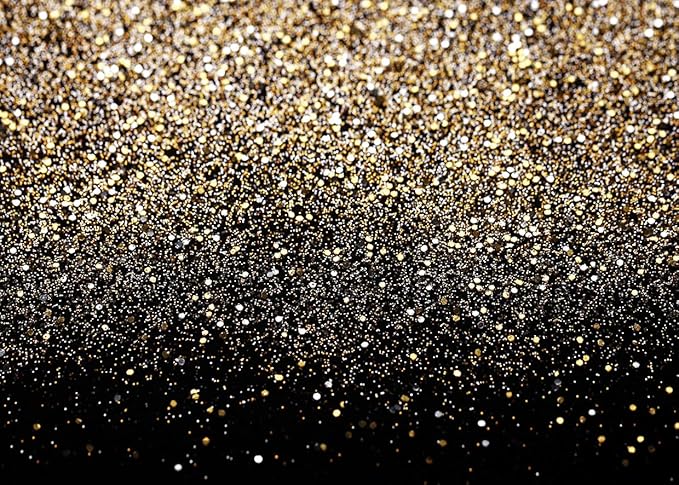 SJOLOON Black and Gold Backdrop Gold Spots Backdrop Vinyl Photography Backdrop Vintage Background for Family Birthday Party Newborn Studio Props 11547(10x8FT)