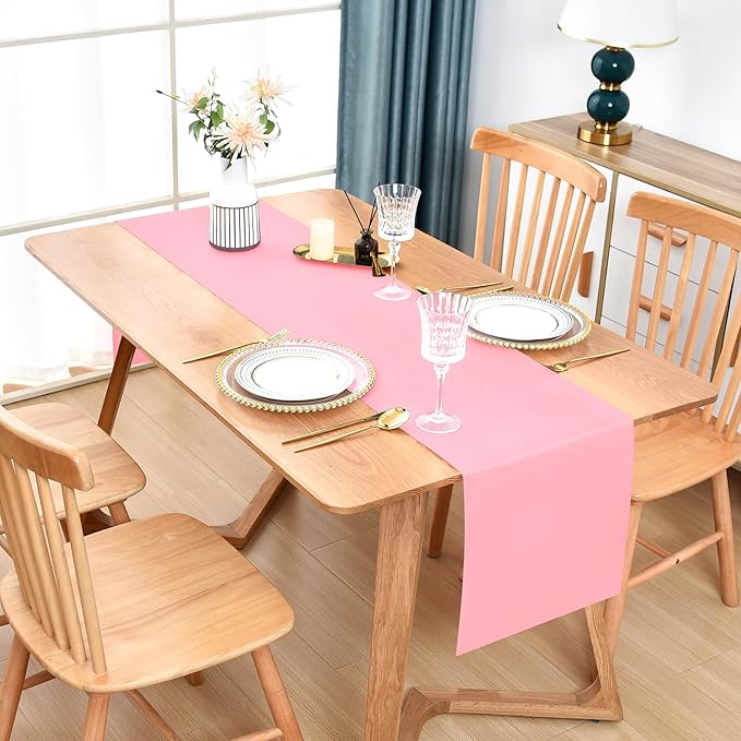 Farmhouse Pink Table Runner Dining Table Runners 60 Inches Long Coffee Table Runner for Dresser Living Room Bedroom Holiday Party Banquet 12X60 Inch