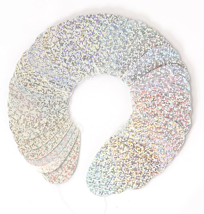 Iridescent Disco-Holographic Party-Decorations Heart Streamers-Garland - 52ft Glitter Dance Hanging Paper Banner, Wedding Bachelorette Birthday Euphoria Galentines Decor Hugfond