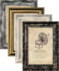 4x6 Picture Frames Set of 4- Rustic Retro Photo Frame with Real Glass Wall Mount and Tabletop Display Family Friends Wedding Gift