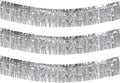 10 Feet Long Roll Foil Fringe Garland - Pack of 3 | Shiny Metallic Tassle Banner | Ideal for Parade Floats, Bridal Shower, Wedding, Birthday | Wall Hanging Fringe Garland Banner (Silver)